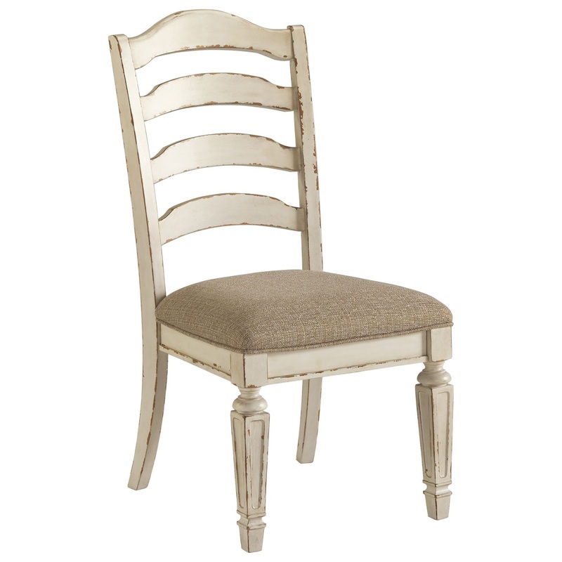 Realyn – Dining UPH Side Chair (Set of 2) – Ladderback – Chipped White