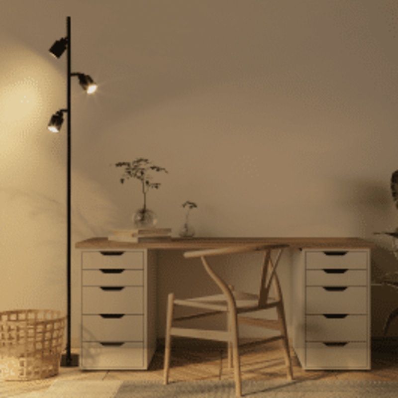 TEKLA FLOOR LAMP METAL BLACK H142 CM 3XGU