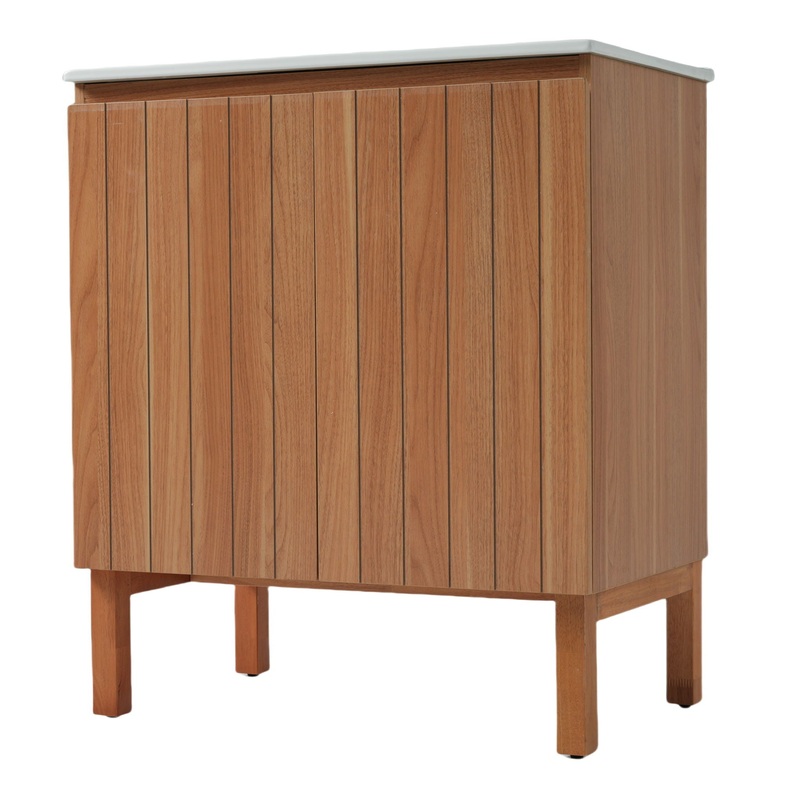 Bathroom Vanity With Sink, Minimalist Design, 45 Degrees Free Handle Doors – Antique Natural