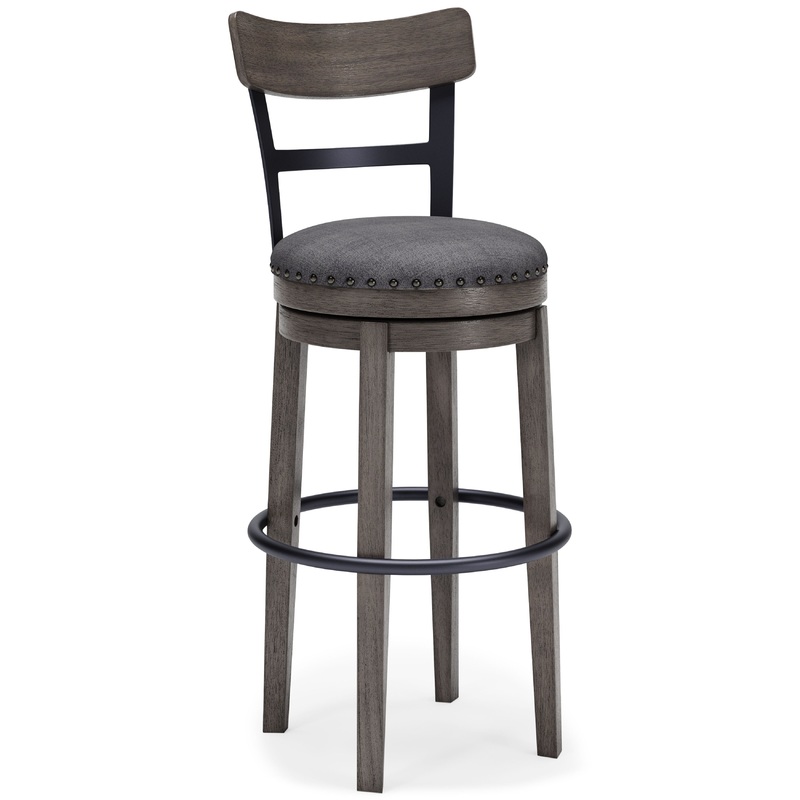 Caitbrook – Tall UPH Swivel Barstool – Gray