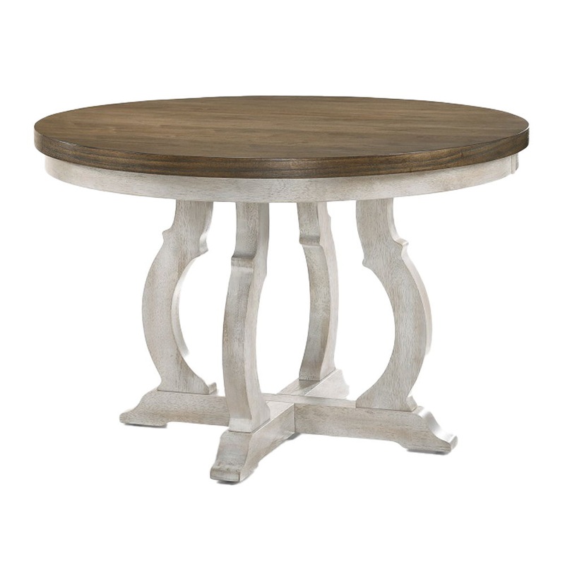 Cillin – Round Dining Table – Walnut & Antique White