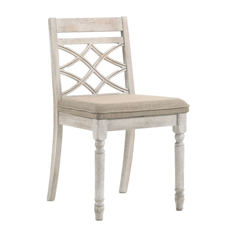 Cillin – Side Chair (Set of 2) – Fabric, Walnut & Antique White