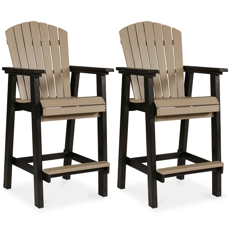 Fairen Trail – Tall Barstool (Set of 2) – Black / Driftwood