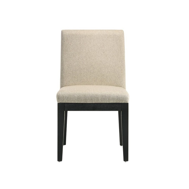 Froja – Side Chair (Set of 2) – Beige Fabric & Black