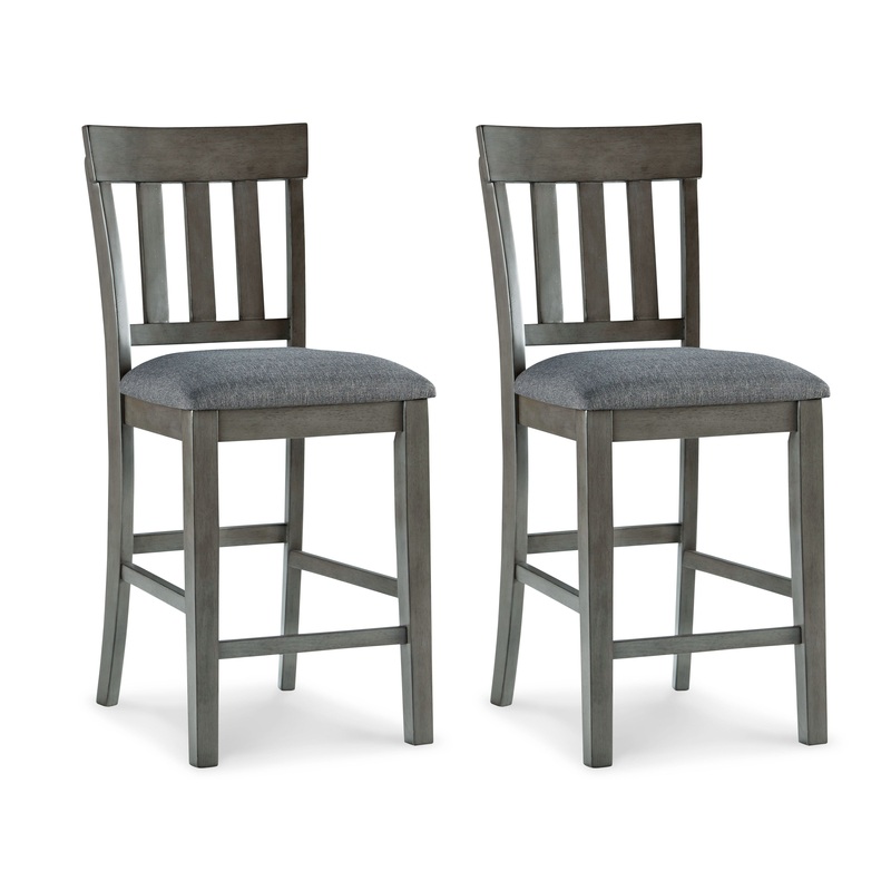 Hallanden – Upholstered Barstool (Set of 2) – Black / Gray