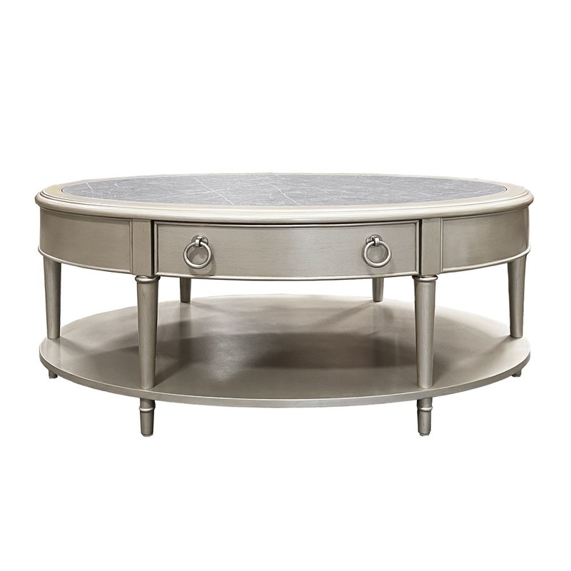 Kasa – Coffee Table – Sintered Stone Top & Champagne