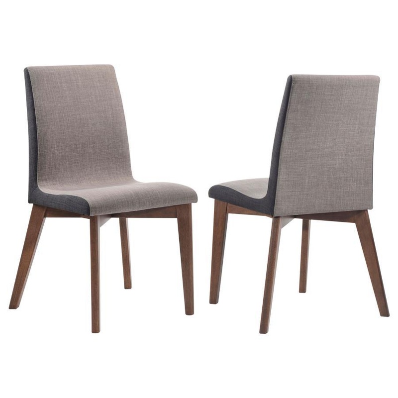 Redbridge – Upholstered Dining Side Chair (Set of 2) – Natural Walnut