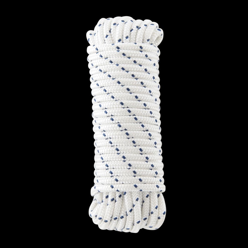 WHITE BRAIDED PP ROPE D8MM 15M