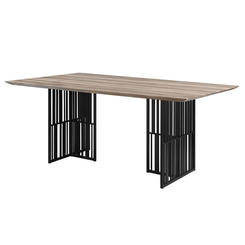 Zudora – Dining Table – Antique Oak & Black