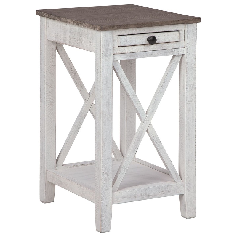Adalane – Accent Table – White / Gray