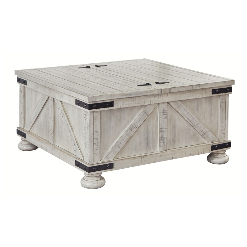 Carynhurst – Cocktail Table with Storage – Whitewash