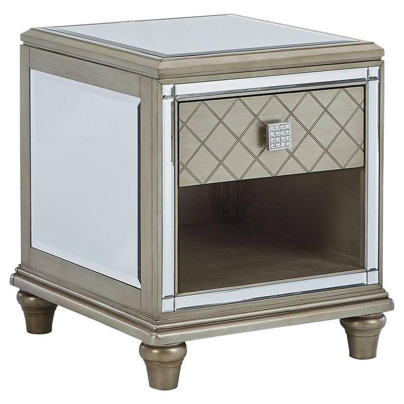 Chevanna – Rectangular End Table – Platinum