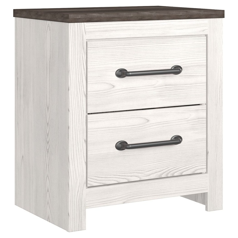 Gerridan – Two Drawer Night Stand – White / Gray