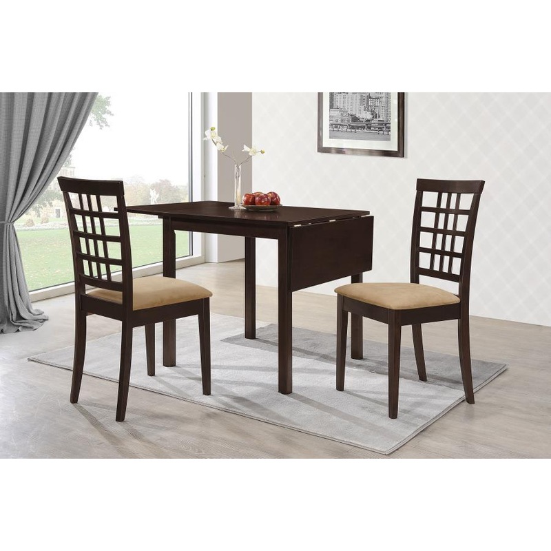 Kelso – 3 Piece Drop Leaf Dining Table Set – Cappuccino