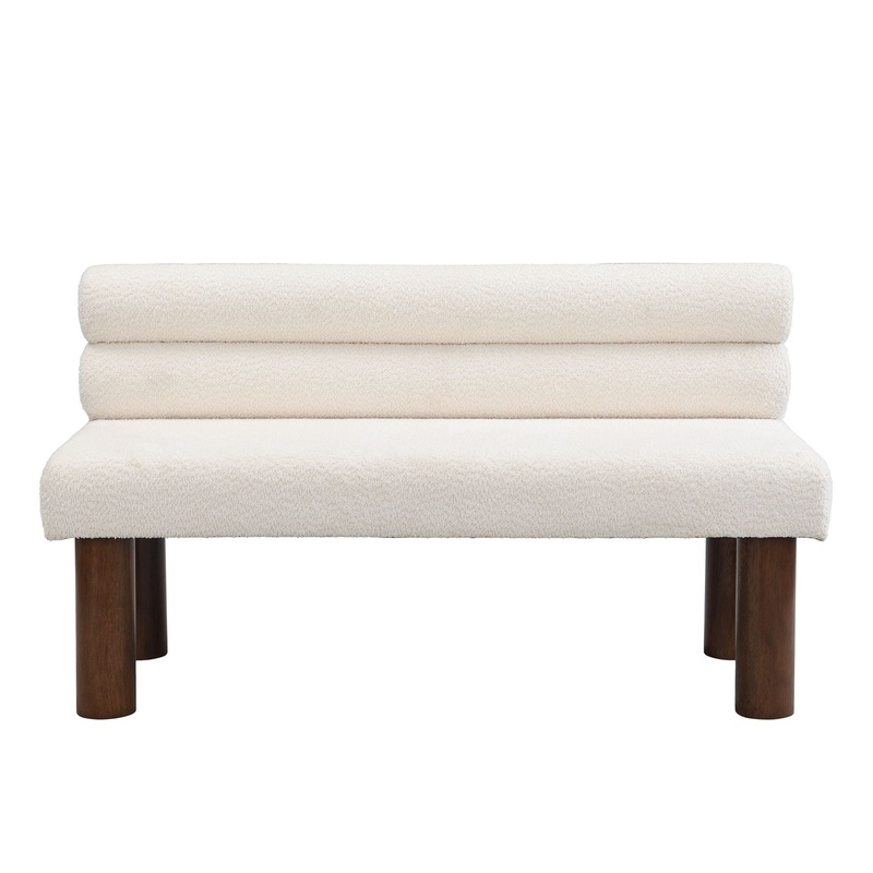 Upholstered Dining Bench|Beige|Gray