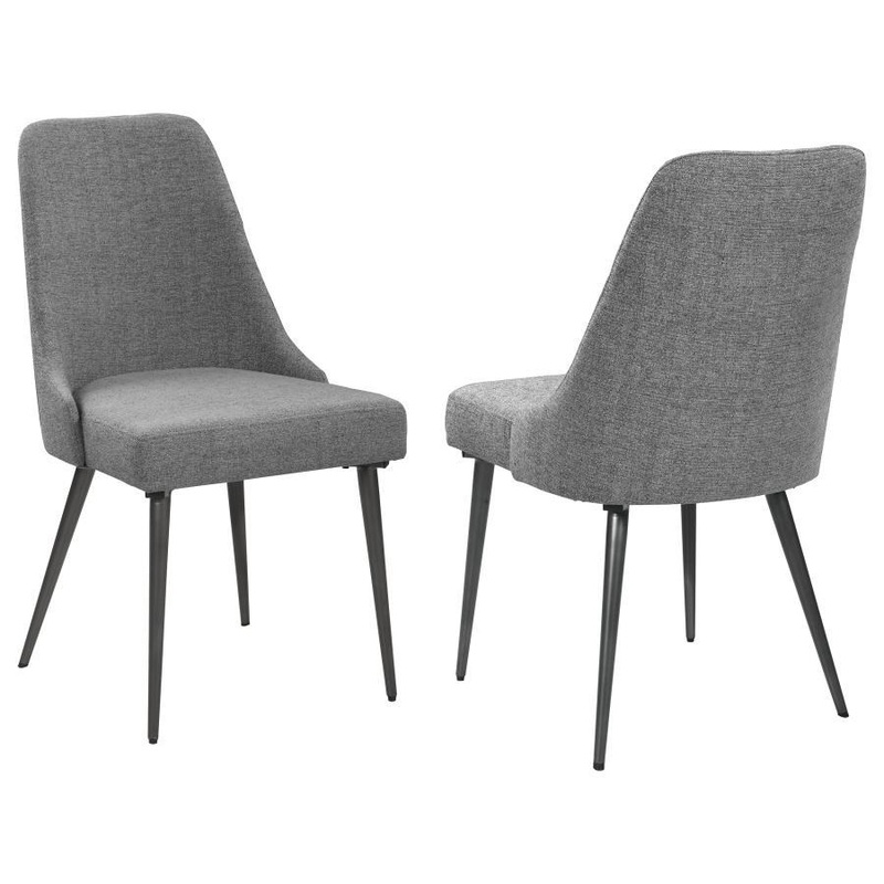 Alan – Fabric Upholstered Dining Side Chair (Set of 2) – Gray