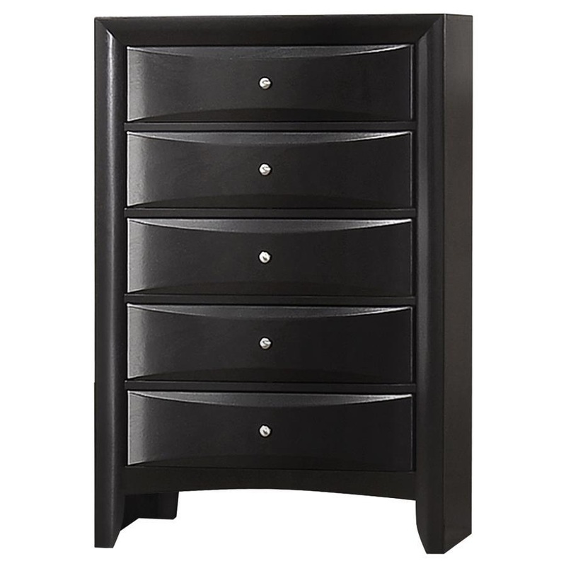 Briana – 5-Drawer Bedroom Chest – Black