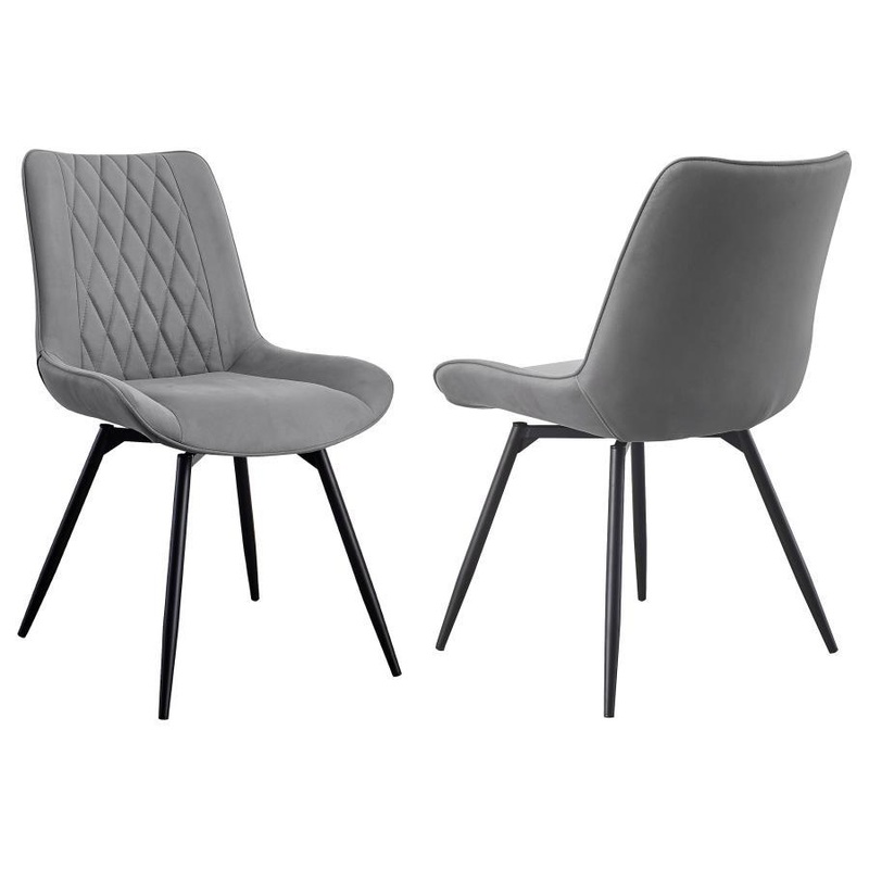 Diggs – Upholstered Swivel Dining Side Chair (Set of 2) – Gray
