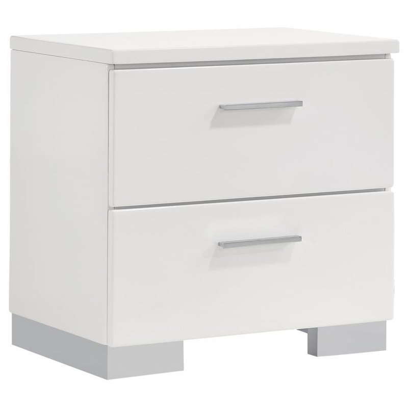 Felicity – 2-Drawer Nightstand – White High Gloss