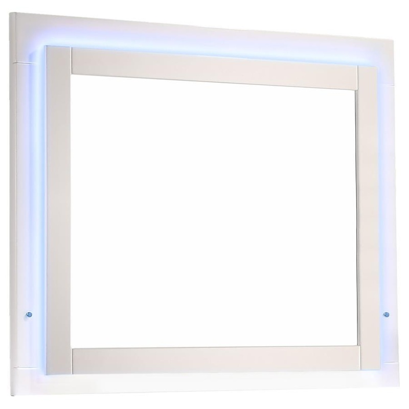 Felicity – Wood LED Dresser Mirror – White High Gloss