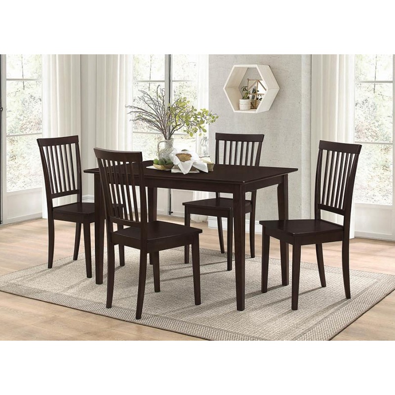 Gomez – 5 Piece Rectangular Dining Table Set – Cappuccino