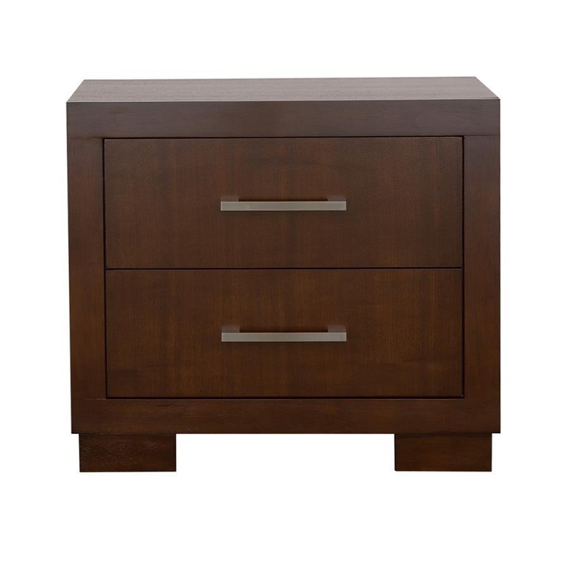 Jessica – 2-Drawer Nightstand|Dark Brown|White