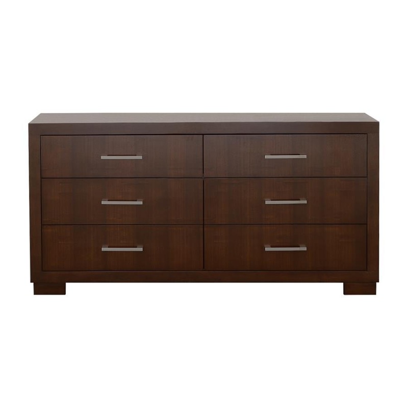 Jessica – 6-drawer Dresser|Dark Brown|White