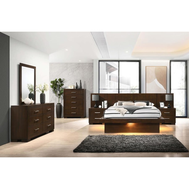 Jessica – Bedroom Set|Dark Brown|4 Pc. Bed, Dresser, Mirror, Nightstand|5 Pc. Bed, Dresser, Mirror, Chest, Nightstand|King|Queen