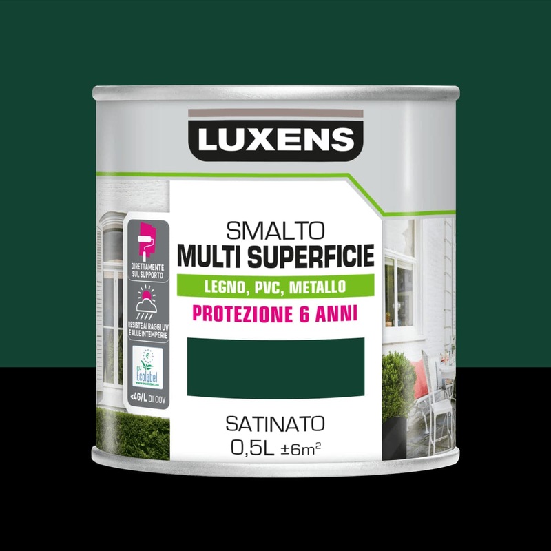 LUXENS GREEN SATIN MULTI-SURFACE ENAMEL 500ML