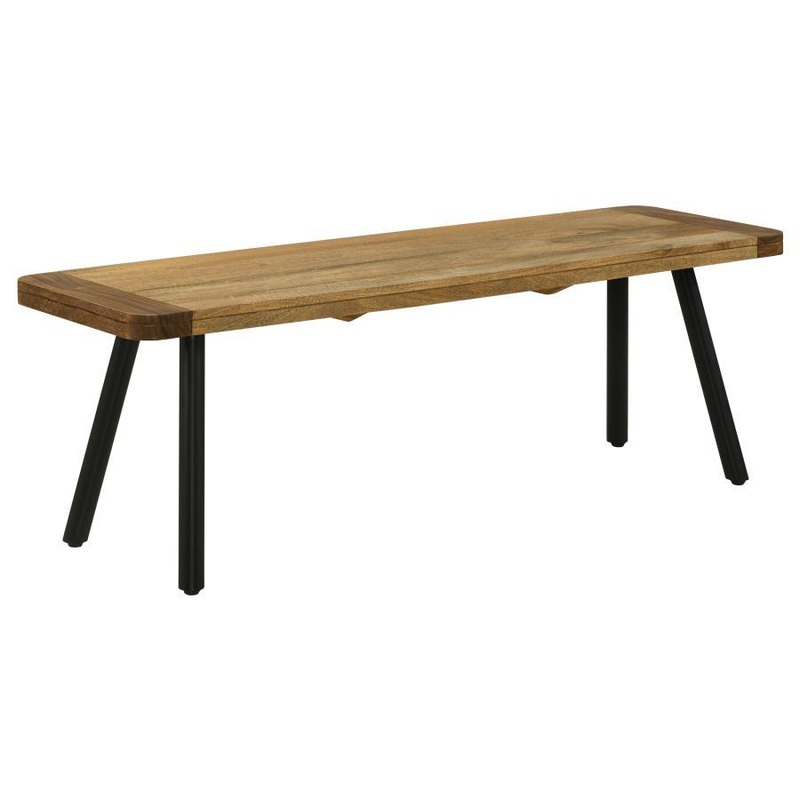 Maverick – Wood Dining Bench – Natural Mango And Black