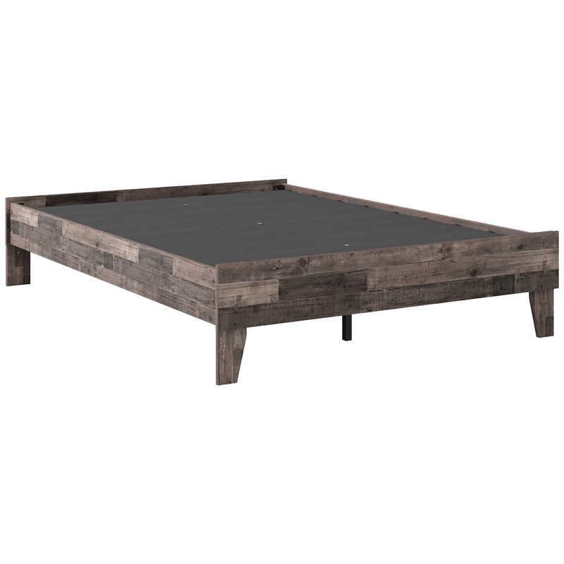 Neilsville – Platform Bed|Light Brown|Dark Gray|Full|Queen