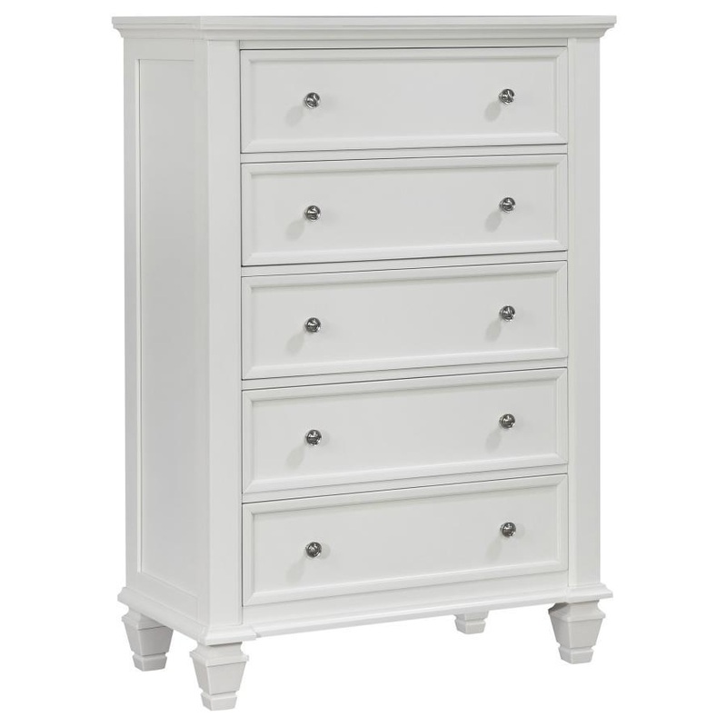 Sandy Beach – 5-drawer Chest|White