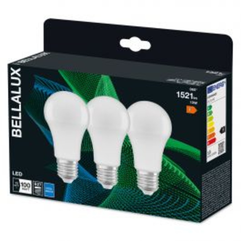 3 LED BULBS E27=100W PLASTIC WHITE NATURAL LIGHT