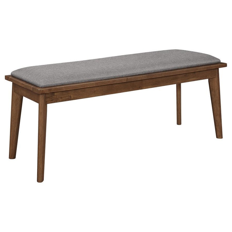 Alfredo – Upholstered Dining Bench – Gray And Natural Walnut