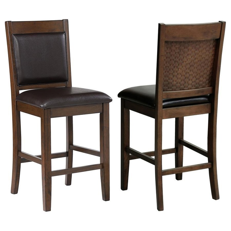 Dewey – Upholstered Counter Chair (Set of 2) – Walnut