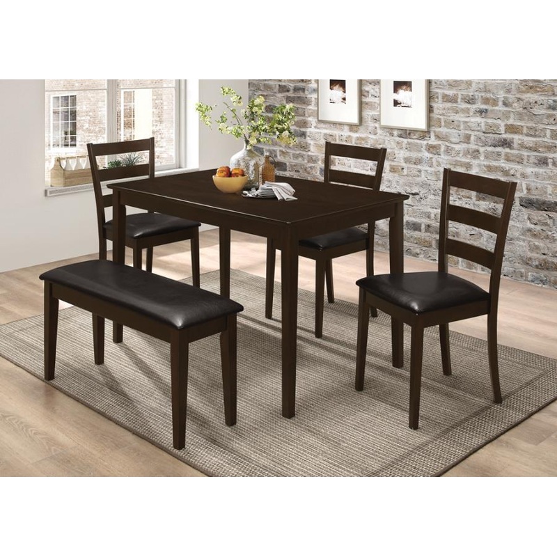 Guillen – 5 Piece Rectangular Dining Table Set – Cappuccino