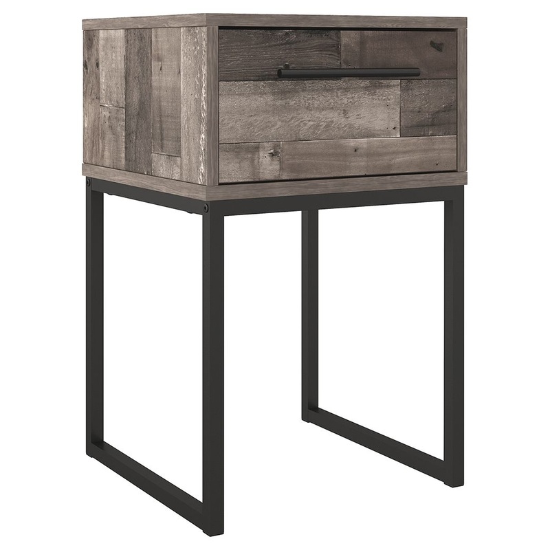 Neilsville – One Drawer Night Stand – Black / Gray