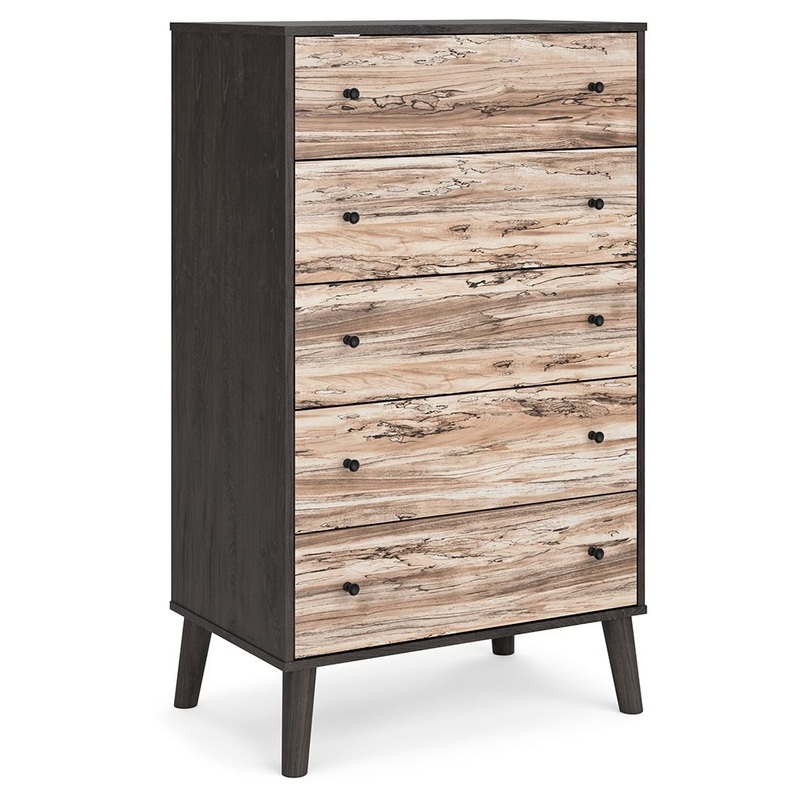 Piperton – Drawer Chest|Brown / Charcoal|5 Drawers