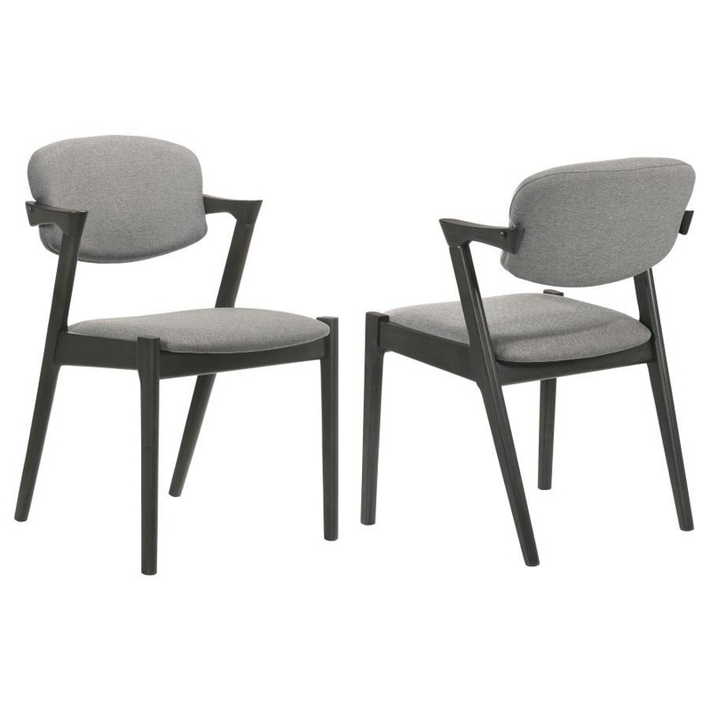 Stevie – Padded Wood Dining Arm Chair (Set of 2) – Black