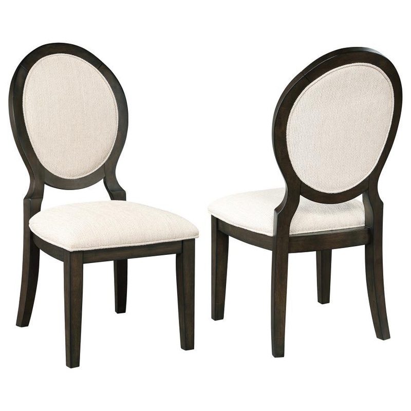 Twyla – Oval Back Dining Side Chair (Set of 2) – Dark Cocoa