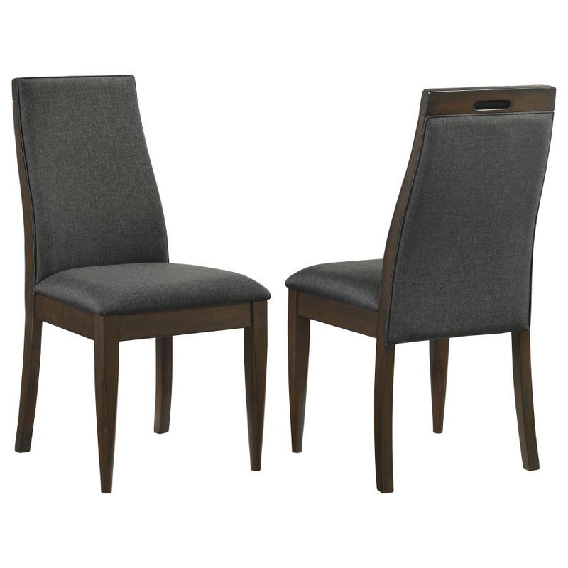 Wes – Upholstered Dining Side Chair (Set of 2) – Dark Walnut