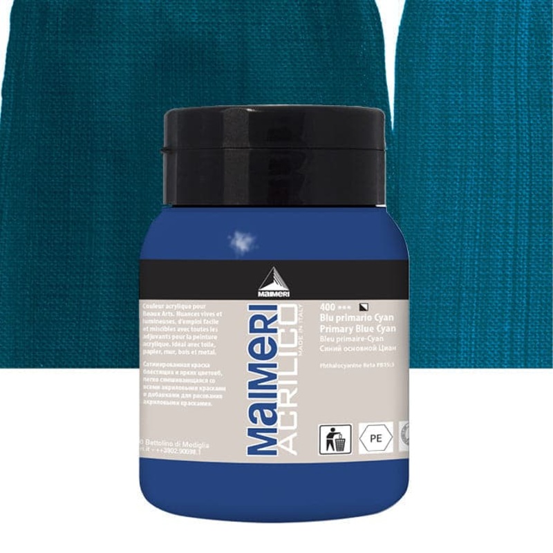 ACRYLIC COLOUR 500ML PRIMARY BLUE – CYAN