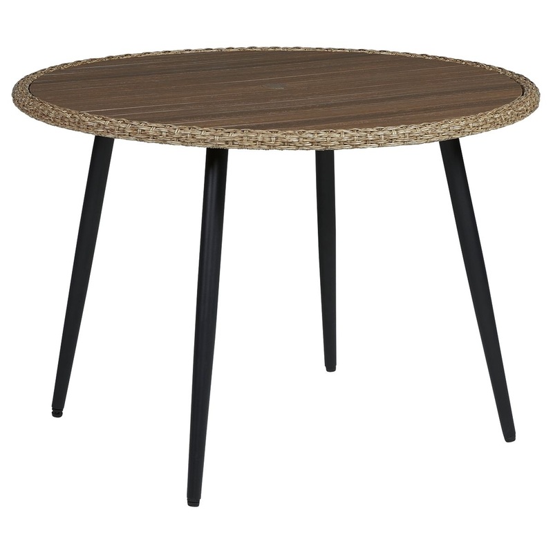 Amaris – Round Dining Table – Brown / Black