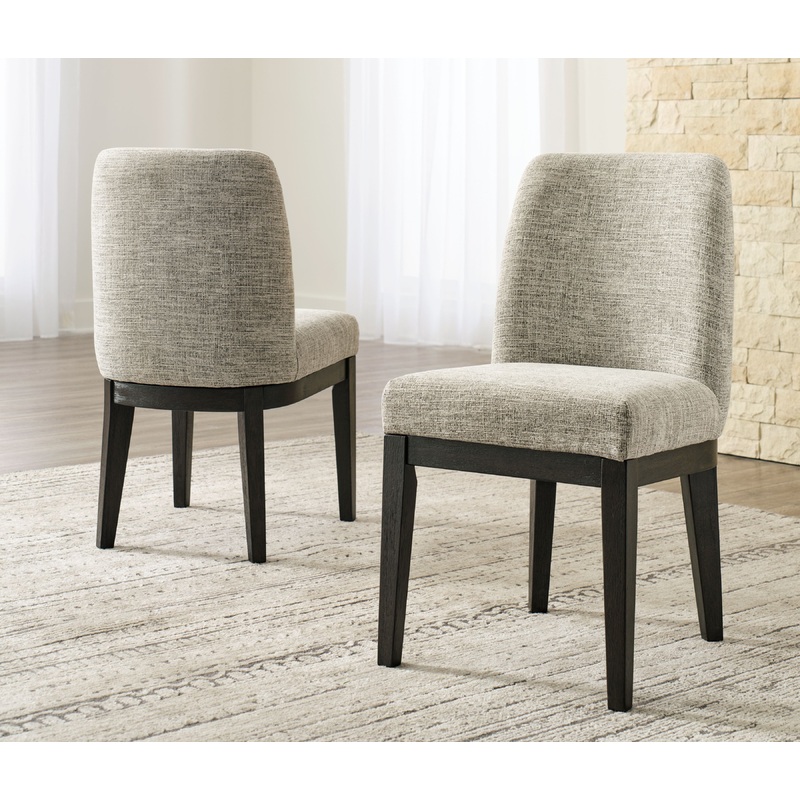 Burkhaus – Dining UPH Side Chair (Set of 2) – Beige / Dark Brown