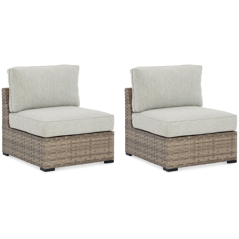 Calworth – Armless Chair w/Cushion (Set of 2) – Beige