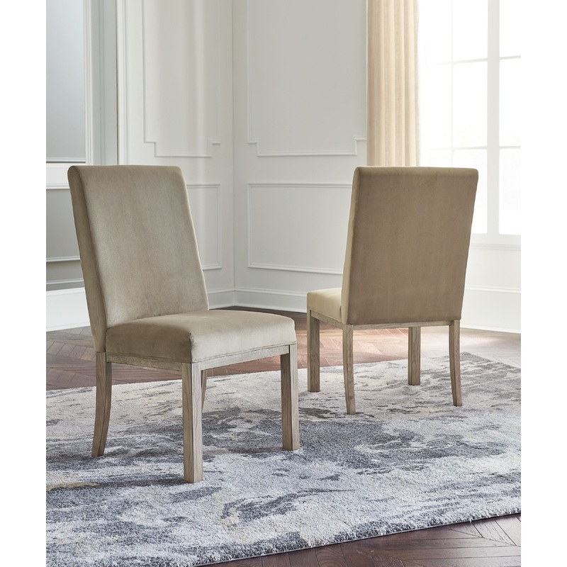 Chrestner – Dining UPH Side Chair (Set of 2) – Gray / Brown