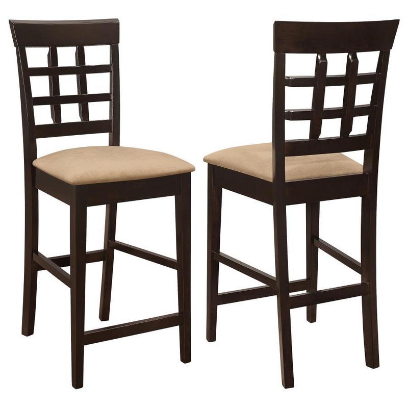 Gabriel – Lattice Back Counter Chair (Set of 2) – Cappuccino