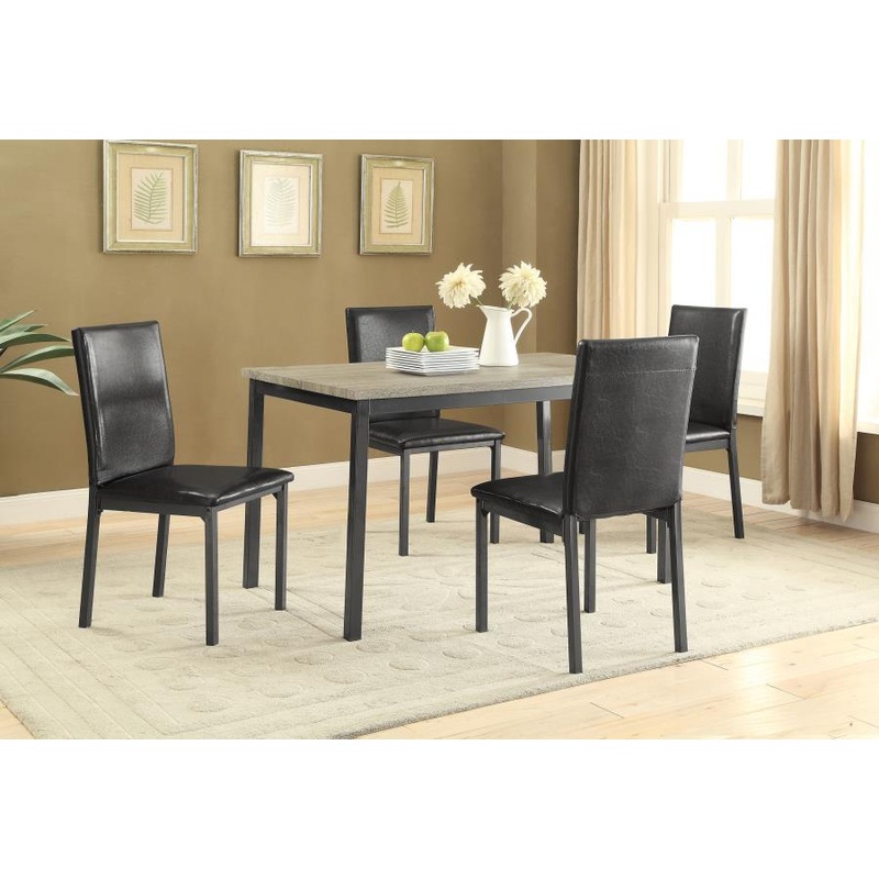 Garza – 5 Piece Rectangular Dining Table Set – Black