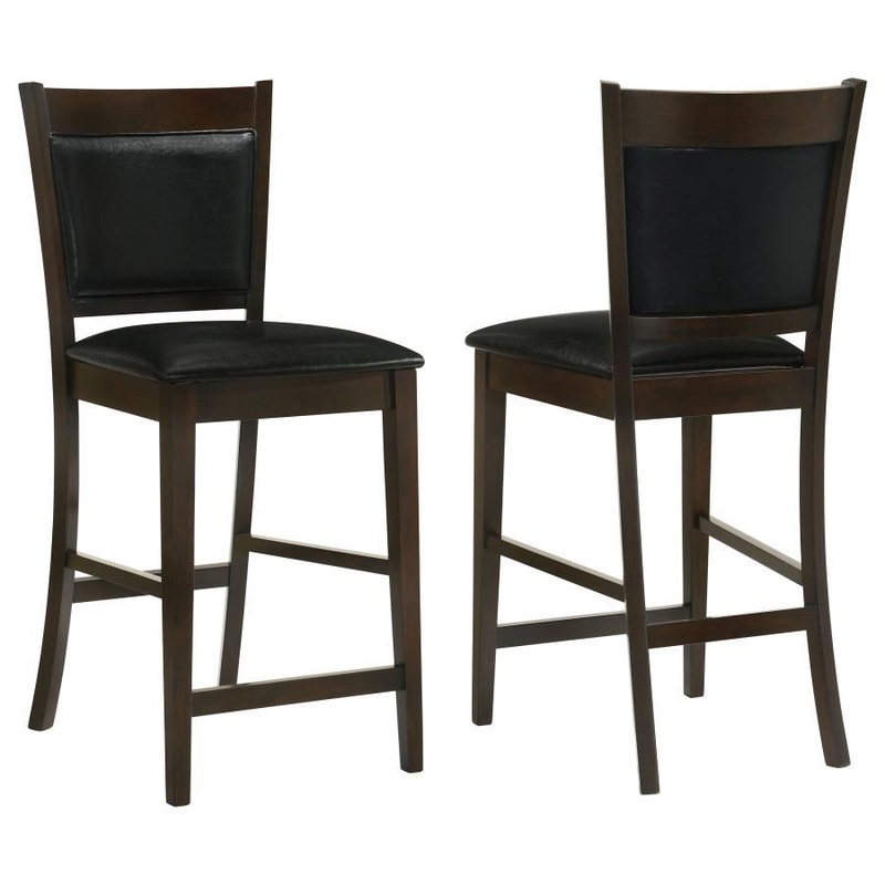 Jaden – Upholstered Counter Chair (Set of 2) – Black And Espresso