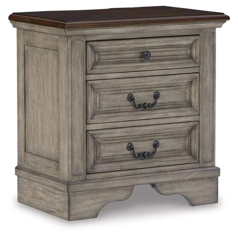 Lodenbay – Three Drawer Night Stand – Antique Gray